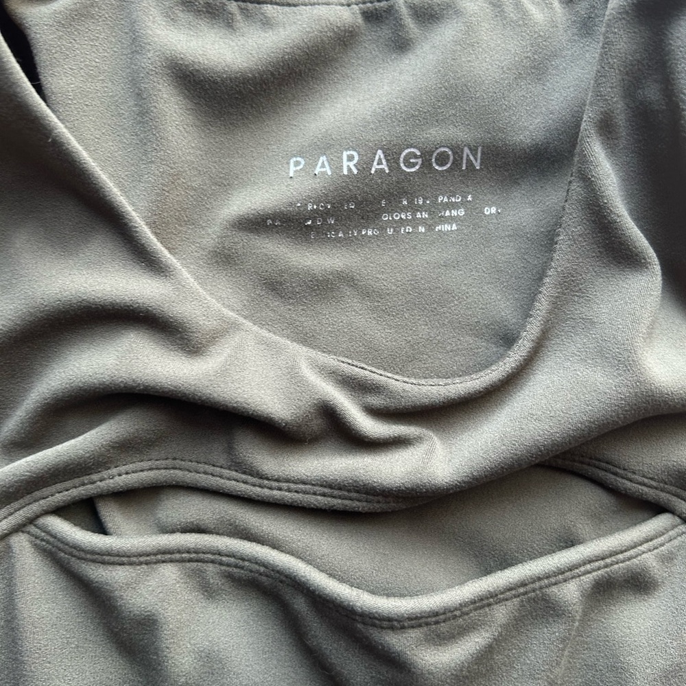 Paragon Fitwear Keyhole Tank Bra Dark Green No Size Tag - Picture 2 of 5